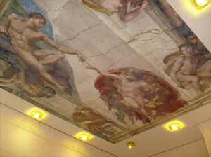 Натяжной потолок фреска