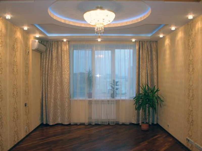 Центральное и дополнительное освещение в потолке из гипсокартона