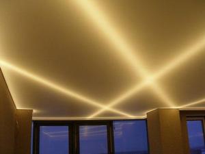 Установка светодиодной ленты на гипсокартонный потолок