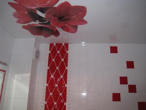 Потолок с рисунком в ванне